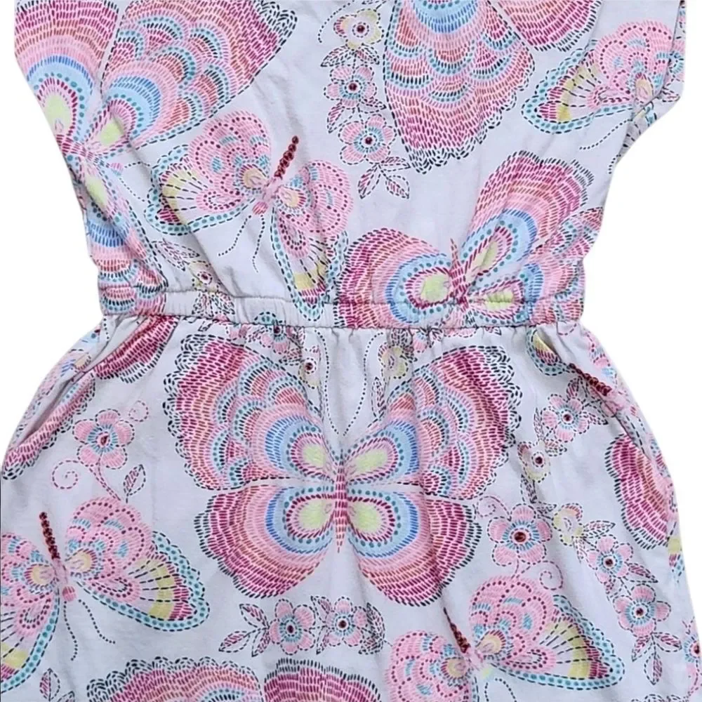 GAP Kids Multicolor Butterfly Patterned  Girls Dress 100% Cotton Size 4T (XS)